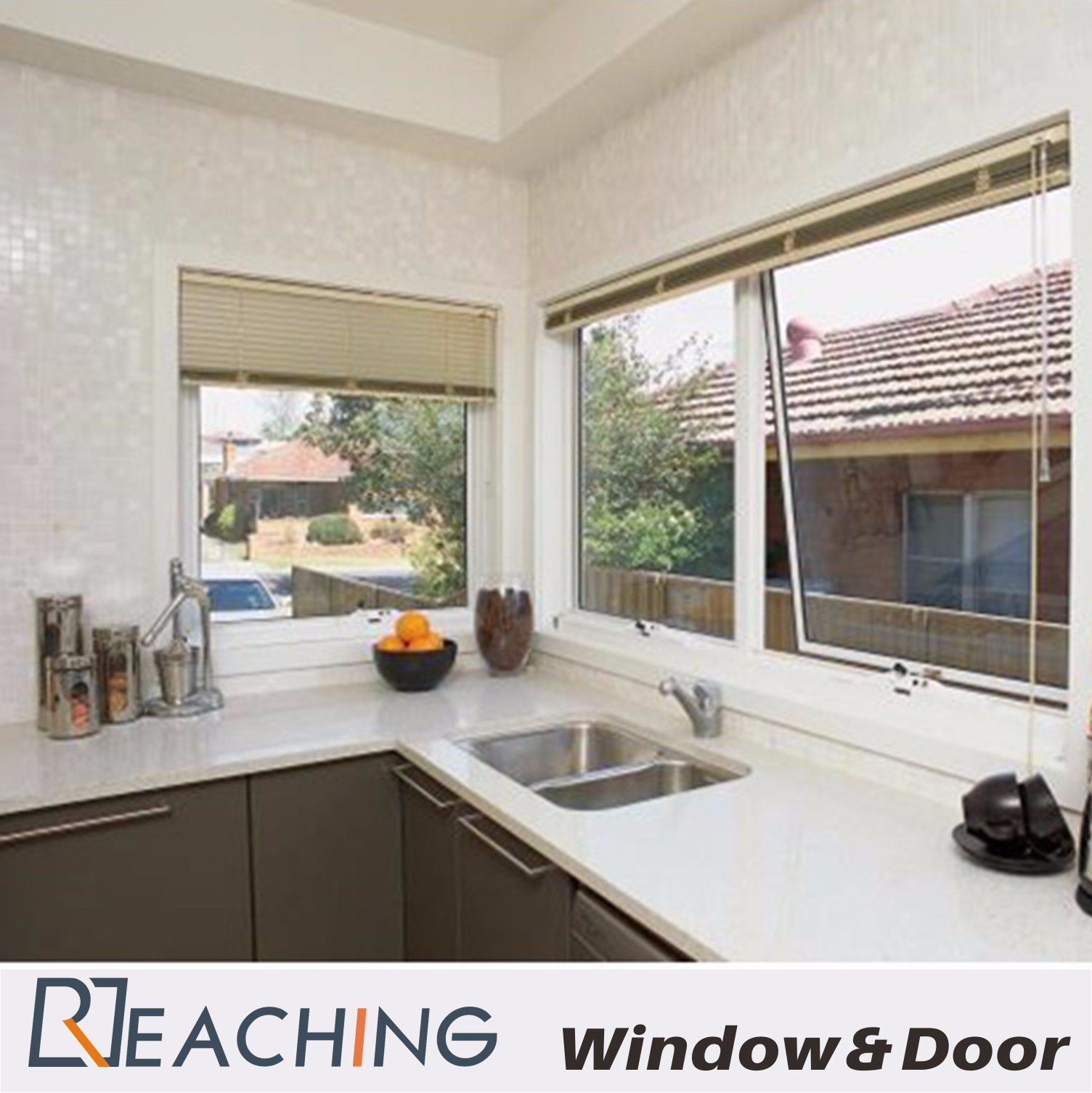 Aluminium Kitchen Awning Windows With Hollow Double Glass For