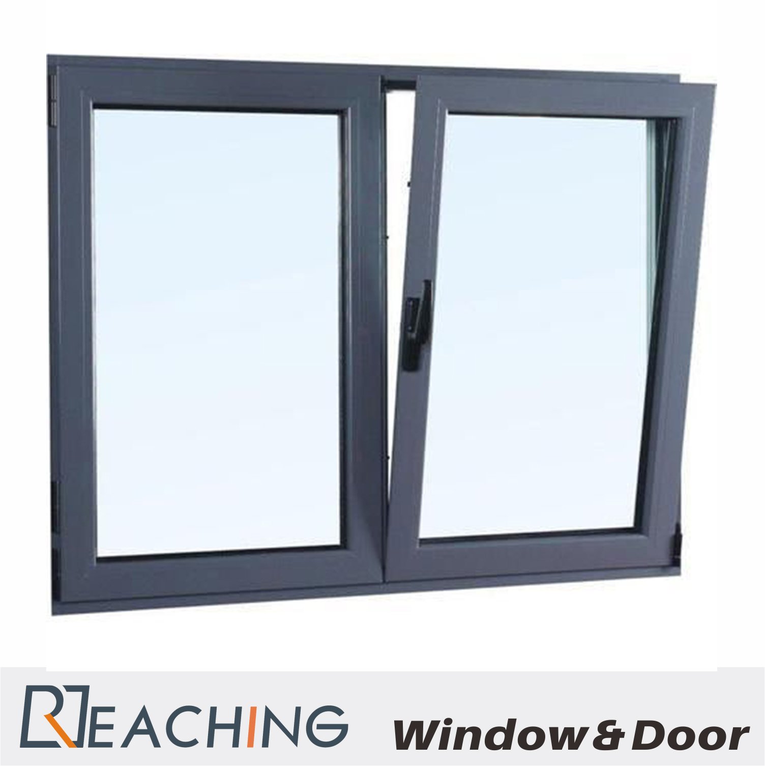 Elegant Grey Color Tilt And Turn Window Metal Casement Windows For